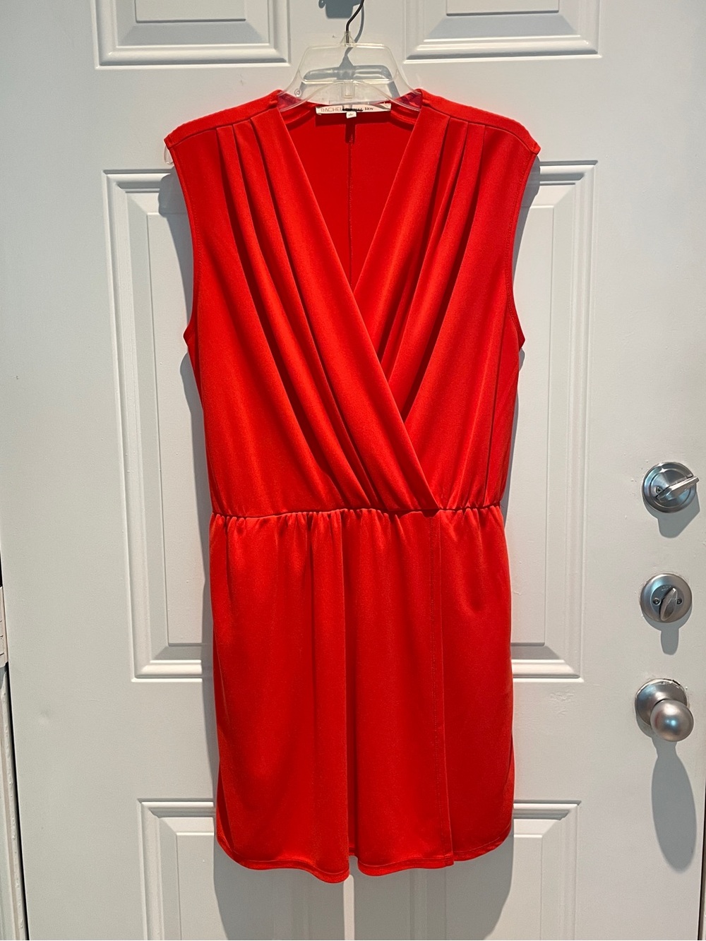 RACHEL Rachel Roy Orange Red Sleeveless Surplice V-Neck A-Line Dress Size Large